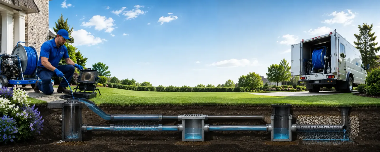 Outdoor drain cleaning information for Trevett, ME